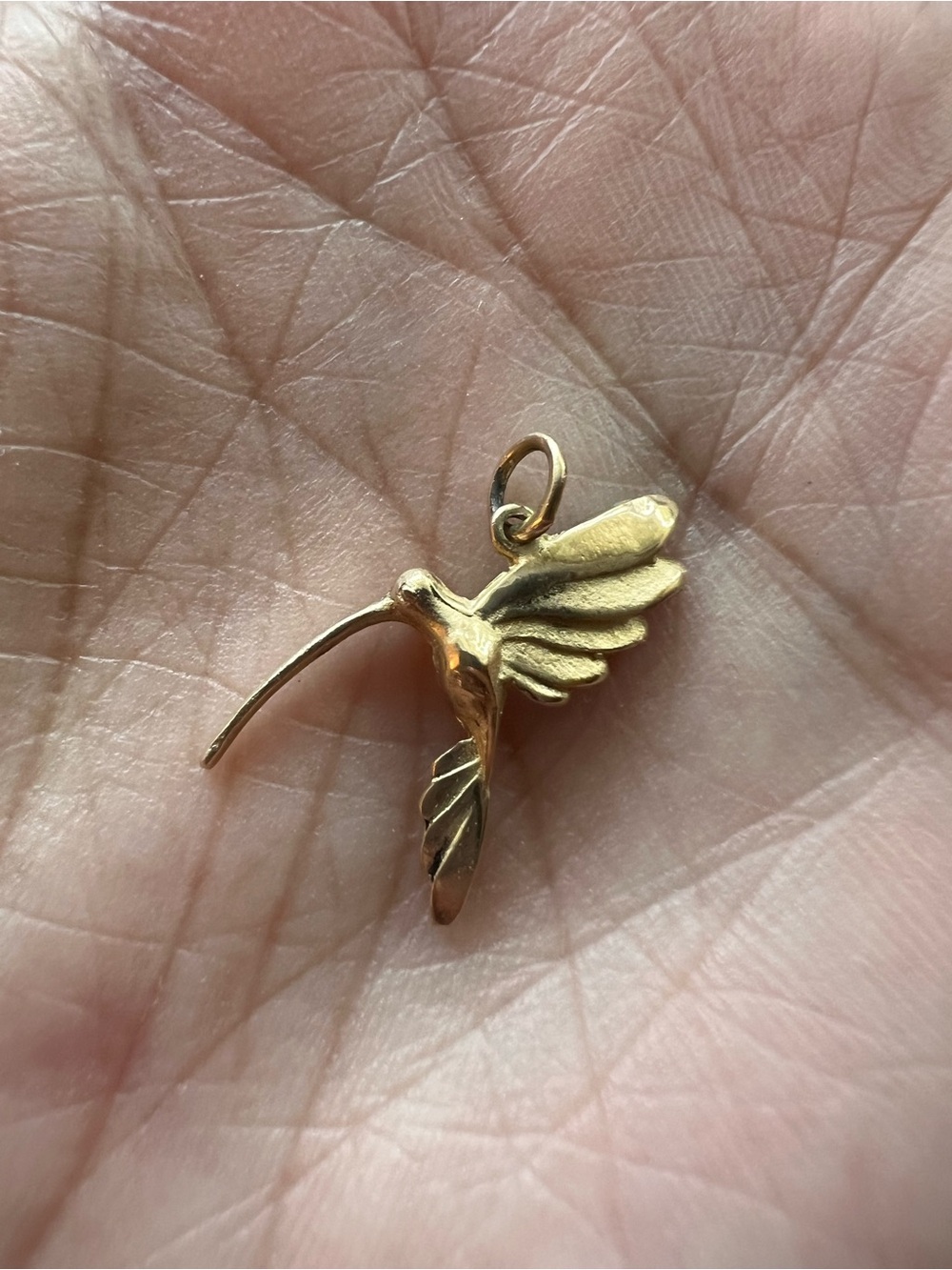 14kt Gold Hummingbird Pendant Charm - Vintage